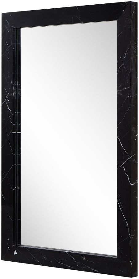 Pavia Genuine Marble Frame Mirror in Black - 66086Black-M