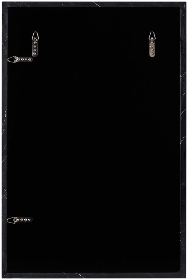 Pavia Genuine Marble Frame Mirror in Black - 66086Black-M