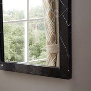 Pavia Genuine Marble Frame Mirror in Black - 66086Black-M