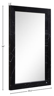 Pavia Genuine Marble Frame Mirror in Black - 66086Black-M