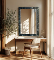 Pavia Genuine Marble Frame Mirror in Green - 66086Green-M