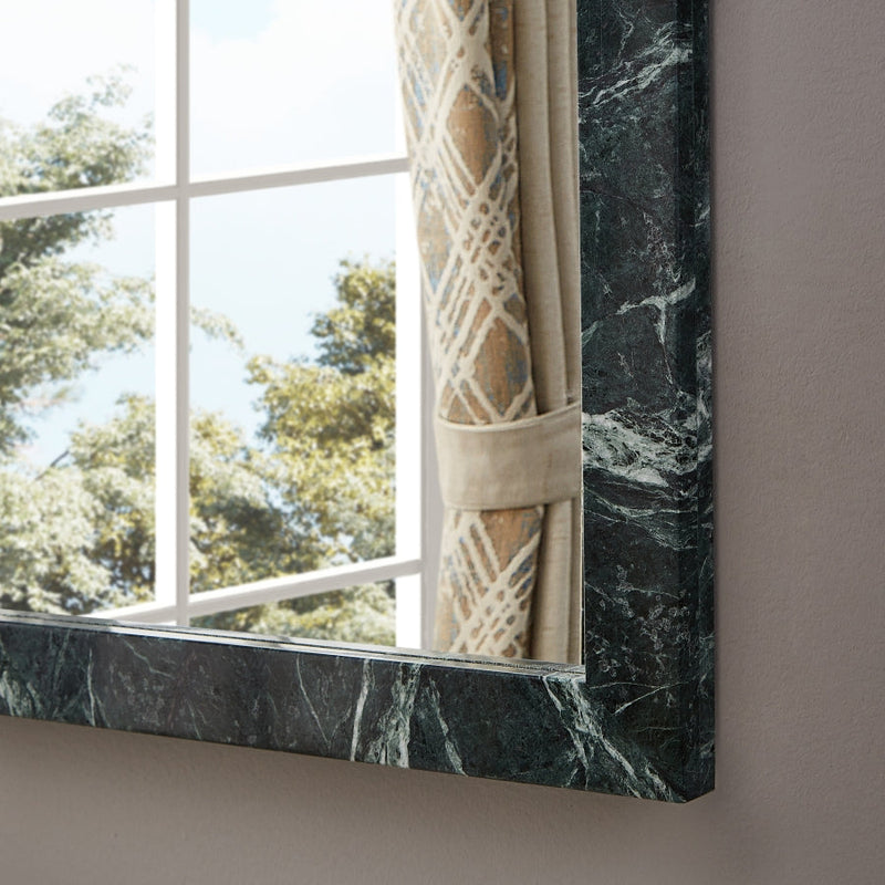 Pavia Genuine Marble Frame Mirror in Green - 66086Green-M