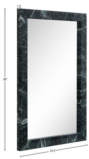 Pavia Genuine Marble Frame Mirror in Green - 66086Green-M
