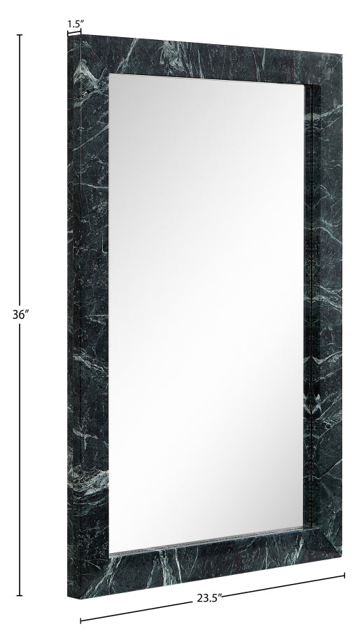 Pavia Genuine Marble Frame Mirror in Green - 66086Green-M