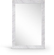 Pavia Genuine Marble Frame Mirror in White - 66086White-M