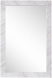 Pavia Genuine Marble Frame Mirror in White - 66086White-M