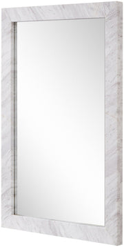 Pavia Genuine Marble Frame Mirror in White - 66086White-M