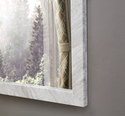 Pavia Genuine Marble Frame Mirror in White - 66086White-M