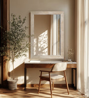 Pavia Genuine Travertine Frame Mirror in Natural - 66087Travertine-M