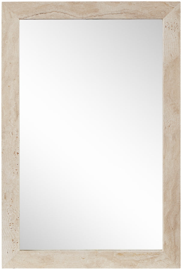 Pavia Genuine Travertine Frame Mirror in Natural - 66087Travertine-M