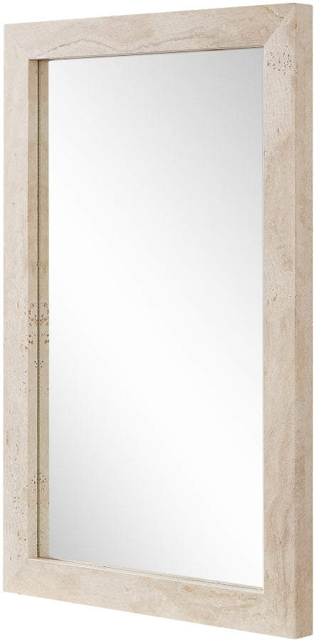 Pavia Genuine Travertine Frame Mirror in Natural - 66087Travertine-M