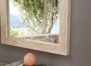 Pavia Genuine Travertine Frame Mirror in Natural - 66087Travertine-M