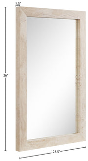 Pavia Genuine Travertine Frame Mirror in Natural - 66087Travertine-M