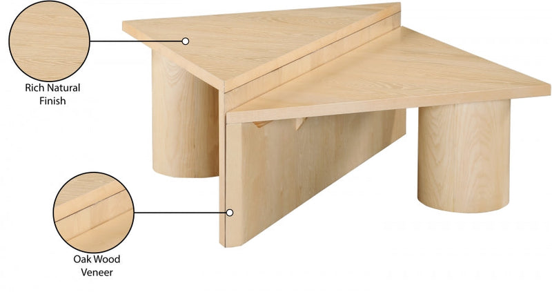 Pavillion Oak Veneer Coffee Table in Natural - 99003Natural-CT