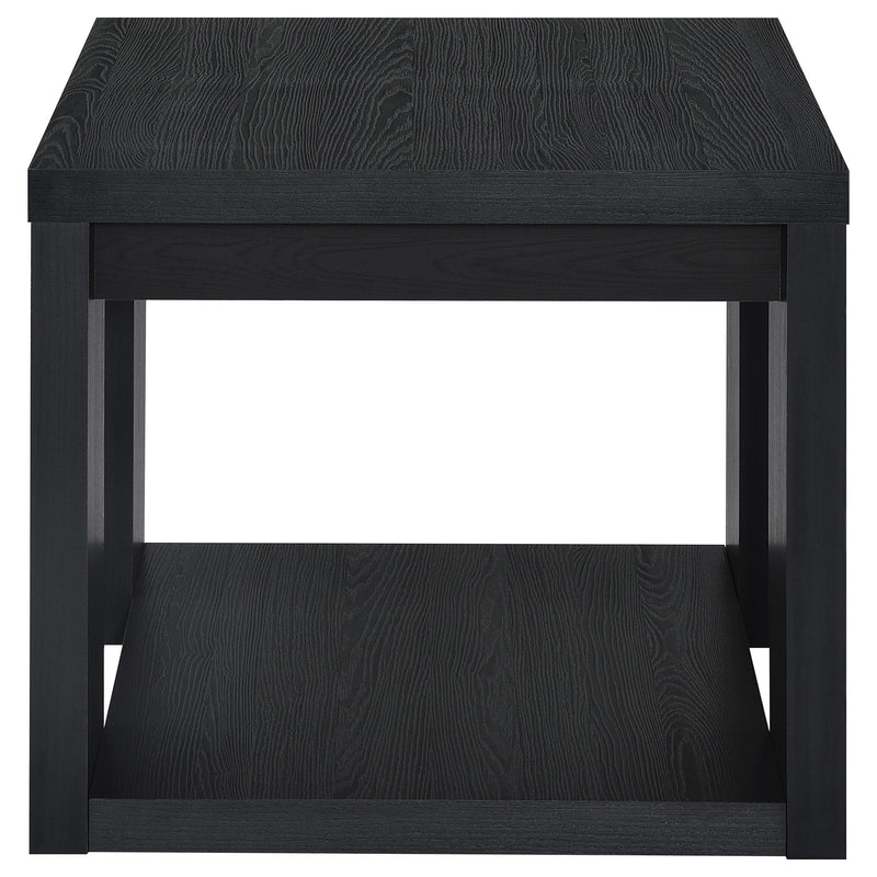 Pavone 2-Piece Transitional Coffee and End Table Set with Shelves Black - 706638-S2