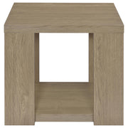 Pavone 2-Piece Transitional Coffee and End Table Set with Shelves Latte - 706648-S2