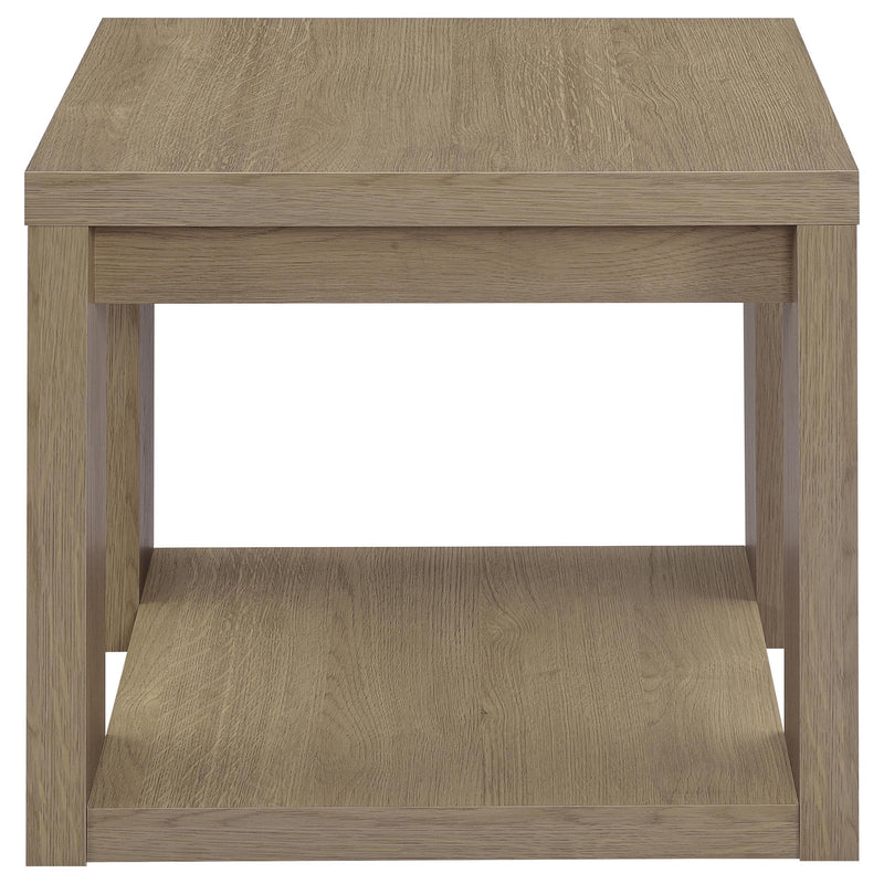 Pavone 2-Piece Transitional Coffee and End Table Set with Shelves Latte - 706648-S2