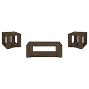 Pavone 3-Piece Coffee and End Table Set with Open Shelves Dark Rustic Mango - 706628-S3