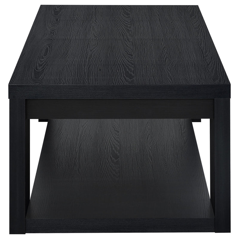 Pavone 3-Piece Transitional Coffee and End Table Set with Shelves Black - 706638-S3