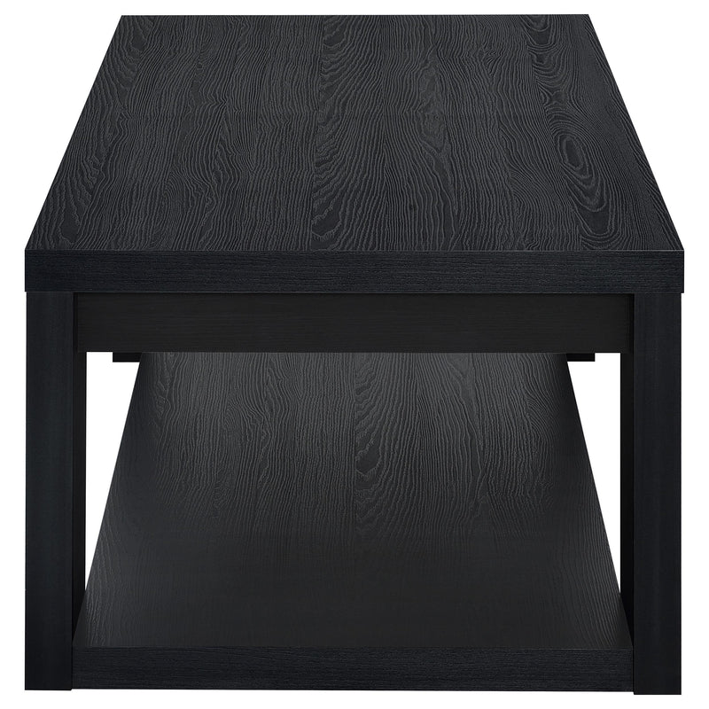 Pavone 3-Piece Transitional Coffee and End Table Set with Shelves Black - 706638-S3
