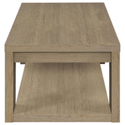 Pavone 3-Piece Transitional Coffee and End Table Set with Shelves Latte - 706648-S3