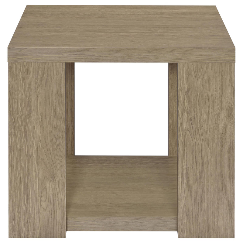 Pavone 3-Piece Transitional Coffee and End Table Set with Shelves Latte - 706648-S3