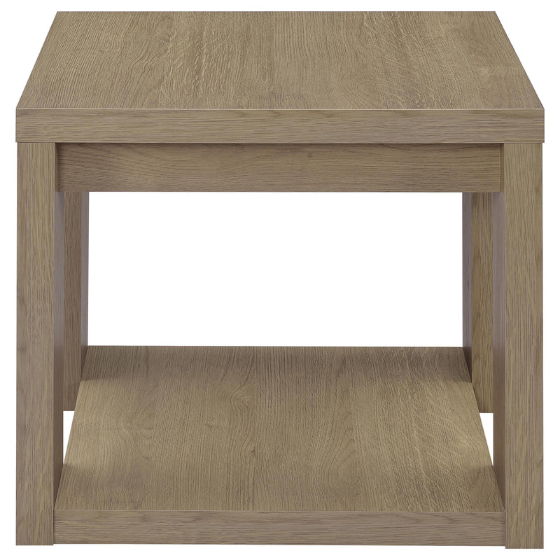 Pavone 3-Piece Transitional Coffee and End Table Set with Shelves Latte - 706648-S3