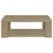 Pavone 3-Piece Transitional Coffee and End Table Set with Shelves Latte - 706648-S3