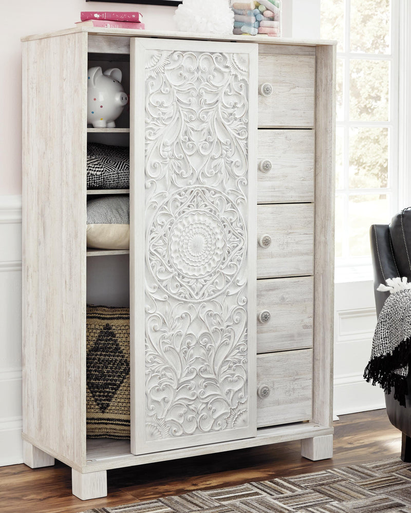 Paxberry Whitewash Full Panel Bed, Chest and Nightstand - B181B22