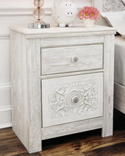 Paxberry Whitewash Full Panel Bed, Chest and Nightstand - B181B22