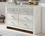 Paxberry Whitewash Full Panel Bed, Dresser and Nightstand - B181B23
