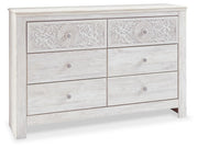 Paxberry Whitewash Full Panel Bed, Dresser and Nightstand - B181B23