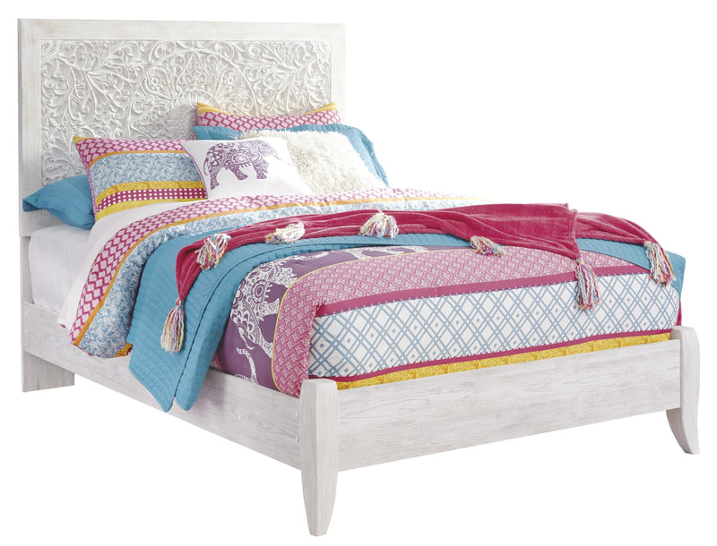Paxberry Whitewash Full Panel Bed - Gate FurnitureFull Bed