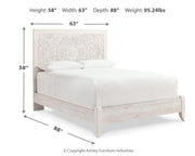Paxberry Whitewash Queen Panel Bed and 2 Nightstands - B181B30