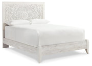 Paxberry Whitewash Queen Panel Bed and 2 Nightstands - B181B30