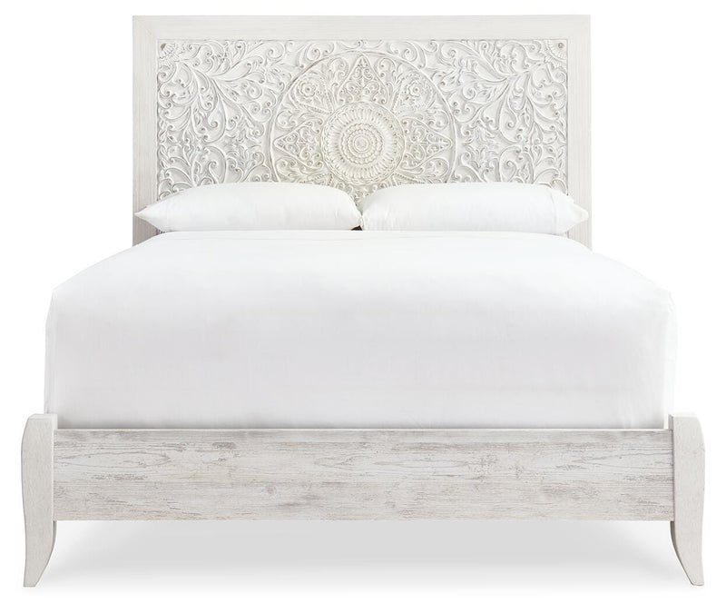 Paxberry Whitewash Queen Panel Bed and Chest - B181B21