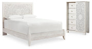 Paxberry Whitewash Queen Panel Bed and Chest - B181B21