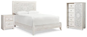 Paxberry Whitewash Queen Panel Bed, Chest and Nightstand - B181B28