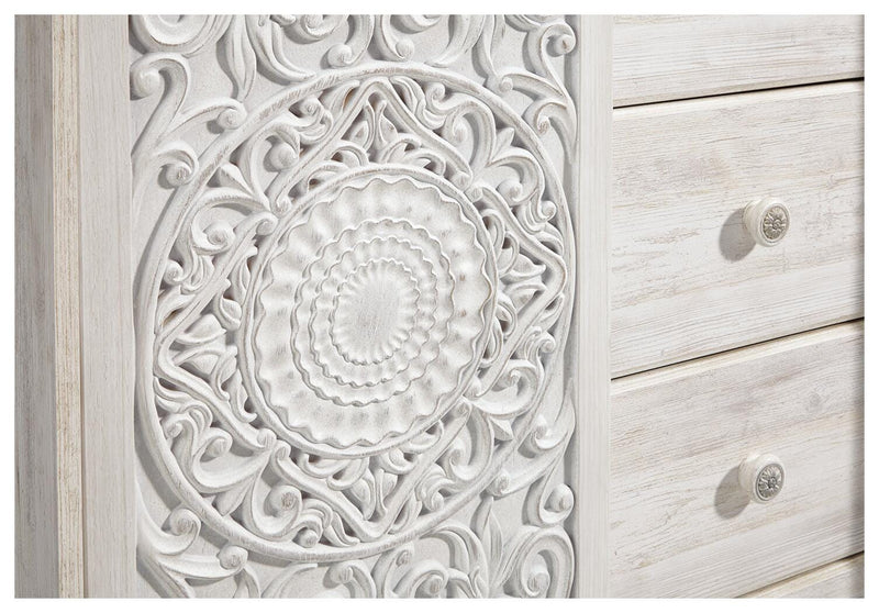 Paxberry Whitewash Queen Panel Bed, Chest and Nightstand - B181B28