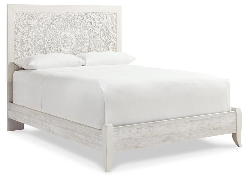 Paxberry Whitewash Queen Panel Bed, Chest and Nightstand - B181B28