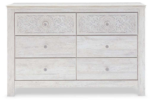 Paxberry Whitewash Queen Panel Bed, Dresser, 2 Chests and 2 Nightstands - B181B31