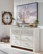 Paxberry Whitewash Queen Panel Bed, Dresser and Chest - B181B34