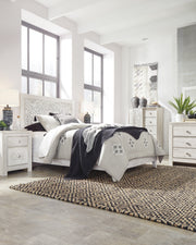 Paxberry Whitewash Queen Panel Bed - Gate FurnitureQueen Bed