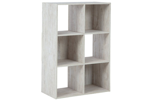 Paxberry Whitewash Six Cube Organizer - Gate FurnitureBookcases