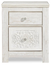 Paxberry Whitewash Twin Panel Bed, Chest and Nightstand - B181B24