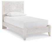 Paxberry Whitewash Twin Panel Bed, Chest and Nightstand - B181B24
