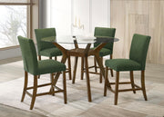 Paxton 5-piece Round Glass Top Counter Height Dining Set Green - 122178-S5GRN