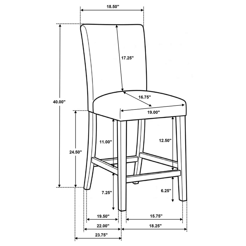 Paxton 5-piece Round Glass Top Counter Height Dining Set Green - 122178-S5GRN