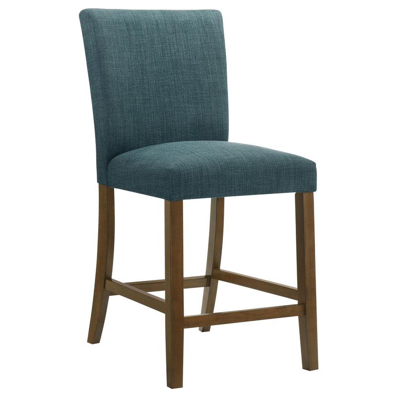 Paxton 5-piece Round Glass Top Counter Height Dining Set Teal Blue - 122178-S5TLB