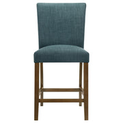 Paxton 5-piece Round Glass Top Counter Height Dining Set Teal Blue - 122178-S5TLB